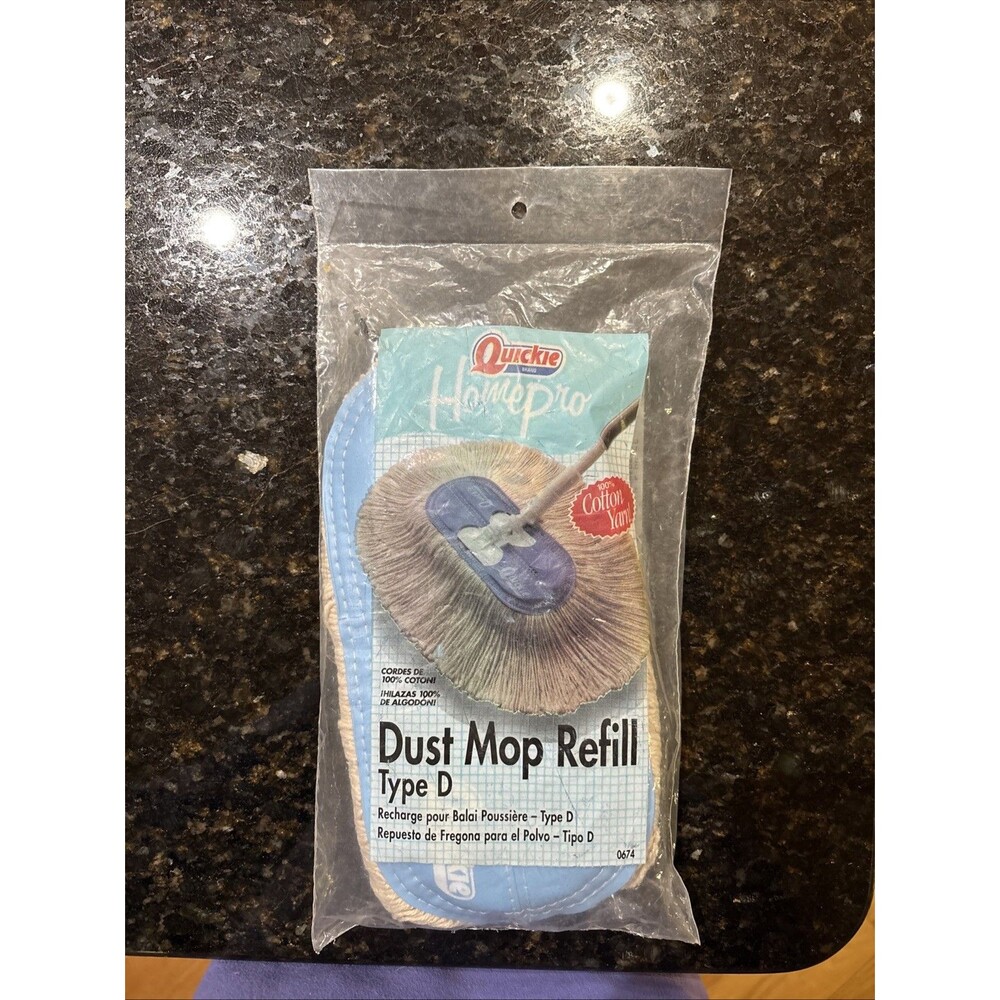 Vintage Quickie HomePro New 100% Cotton Yarn Dust Mop Refill Type D